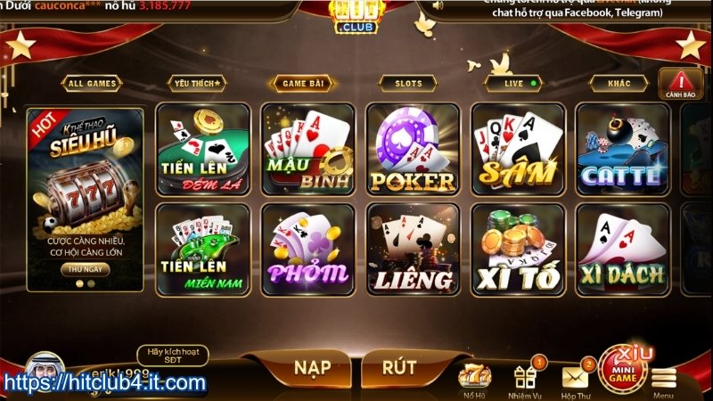Game bài đổi thưởng là sân chơi cực hot tại HITCLUB