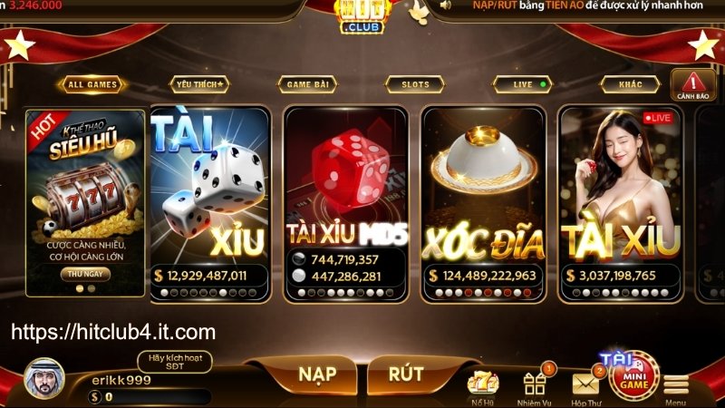 Giao diện 3D đẹp mê ly của HITCLUB